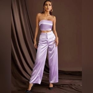 Satin Lilac Purple Set